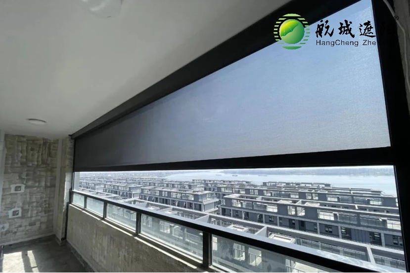 航城遮陽防風(fēng)卷高層住宅簾案例圖